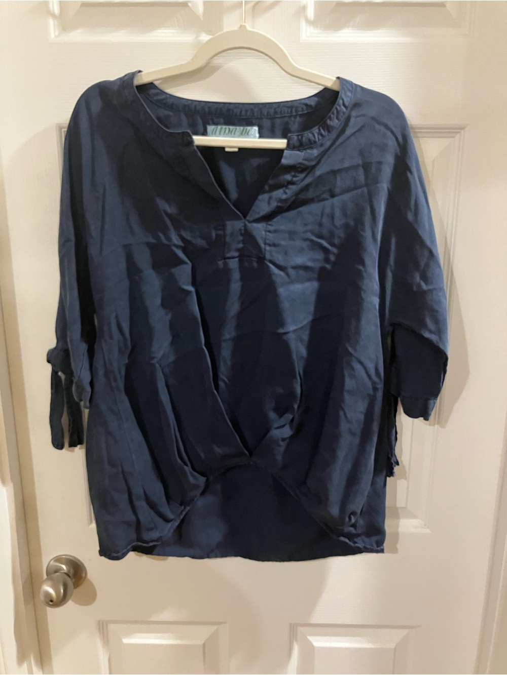 Blue Women's Twist-Front Blouse - Unbranded